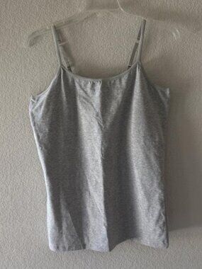 2-Pack Basic Camisole Set Gray & White Adjustable Straps Layering Tank